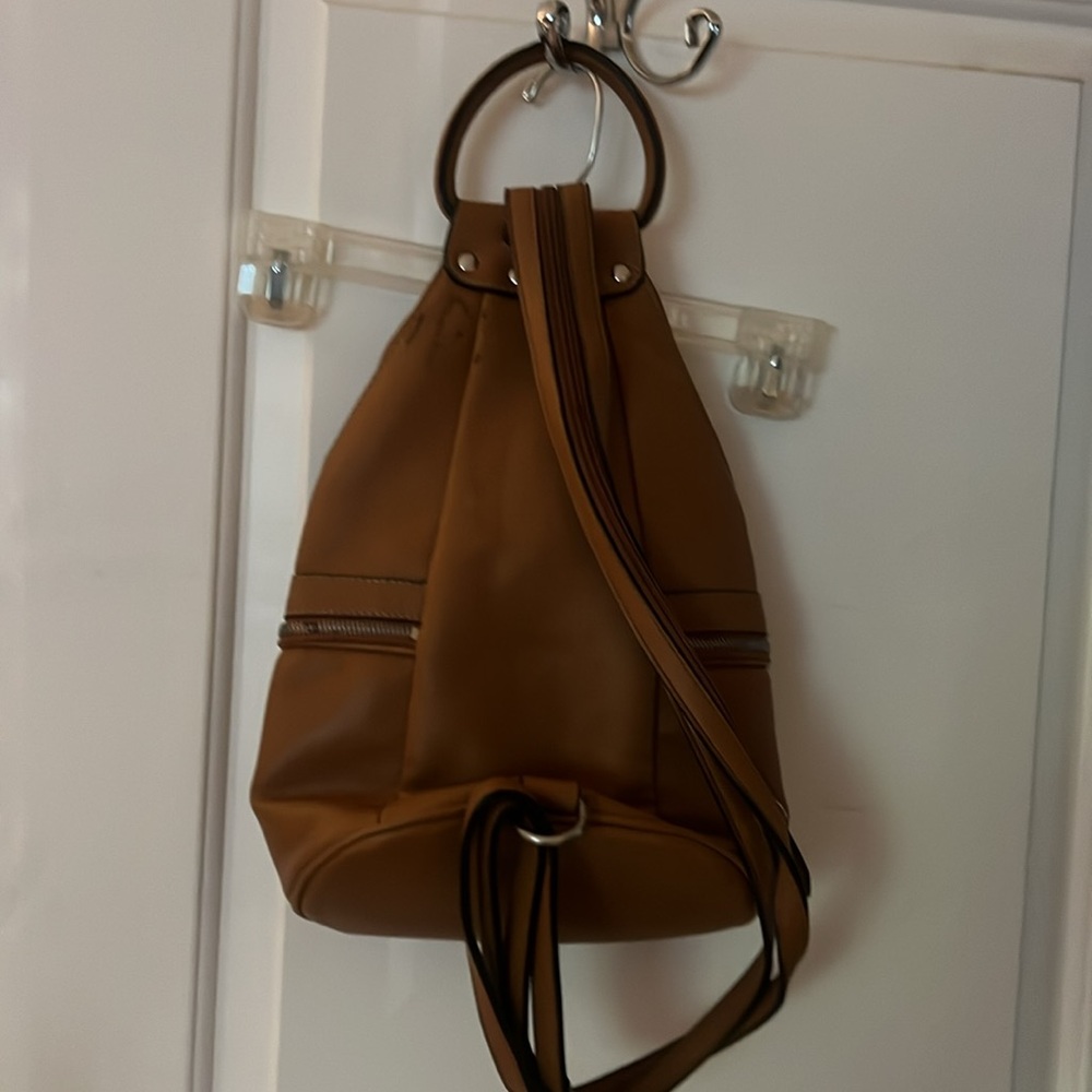 Nine West Elegant Tan Leather Backpack - Picture 4 of 4
